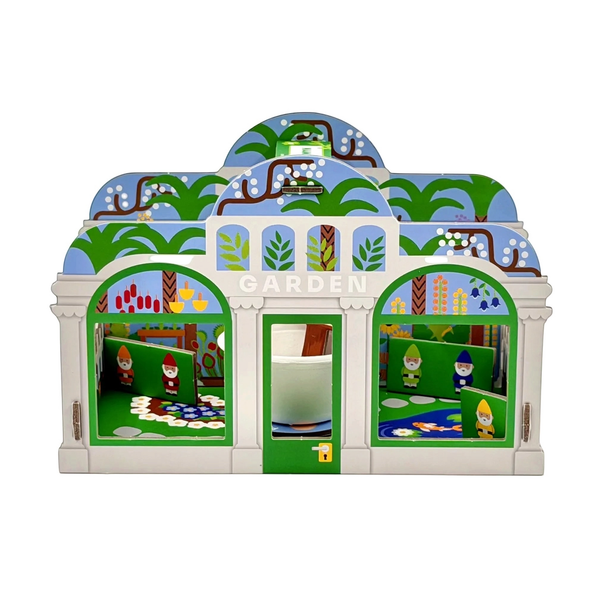 Assembled Grow Wild craft greenhouse with arched windows