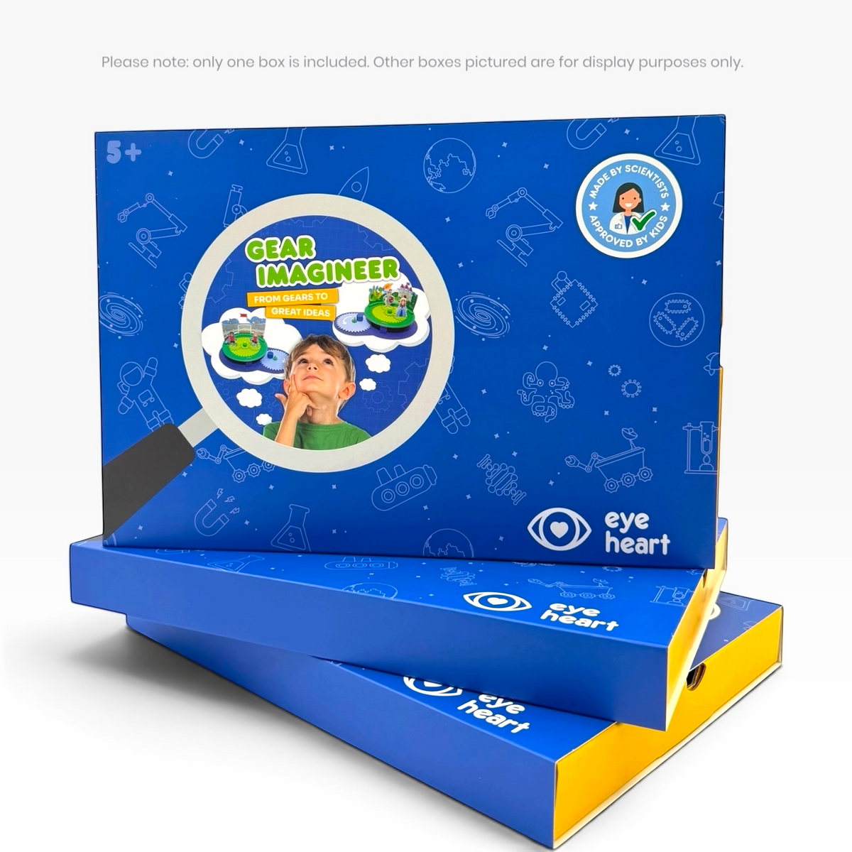 Eye Heart Gear Imagineer educational engineering toy kit in a blue box for kids aged 5-12