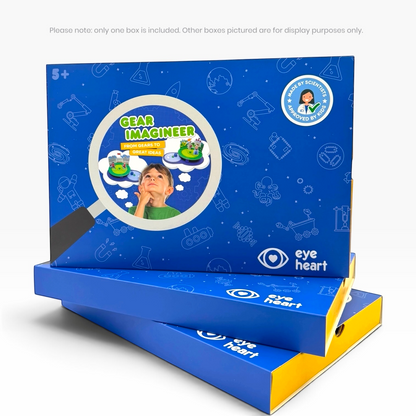 Eye Heart Gear Imagineer educational engineering toy kit in a blue box for kids aged 5-12